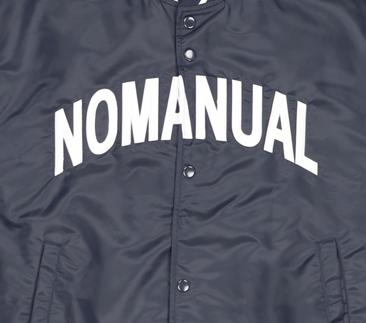 노매뉴얼(NOMANUAL) ARCH LOGO VARSITY JACKET - NAVY L