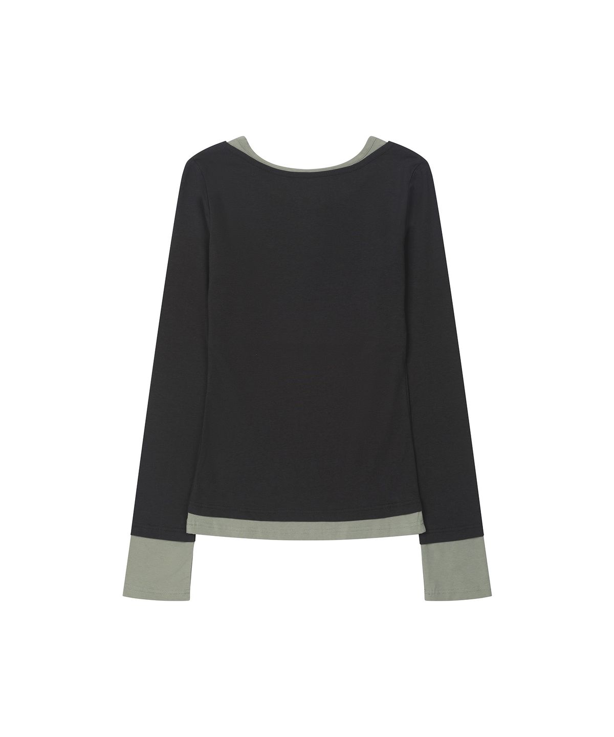 레더리(LEATHERY) 헨리넥 레이어드 롱슬리브 [CHARCOAL]