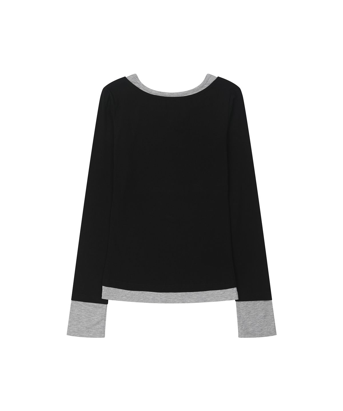 레더리(LEATHERY) 헨리넥 레이어드 롱슬리브 [BLACK]