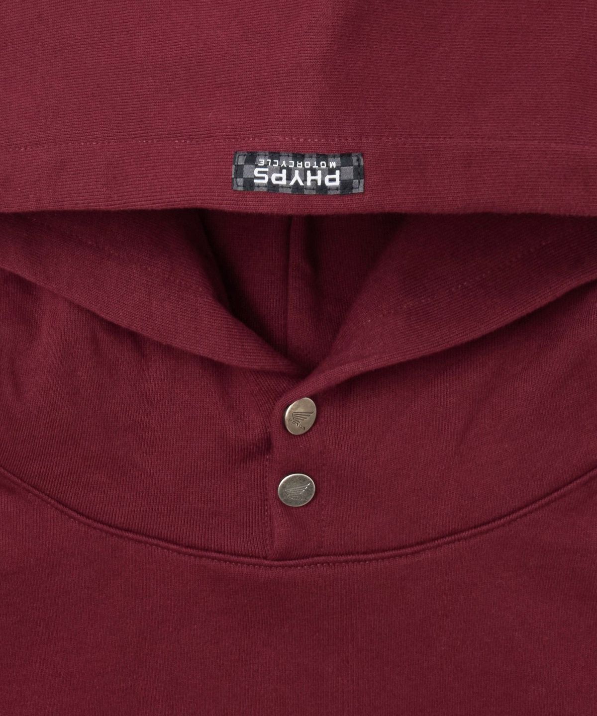 핍스 모터사이클(PHYPS MOTORCYCLE) Honda Small Wing Rivet Point Hoodie Burgundy