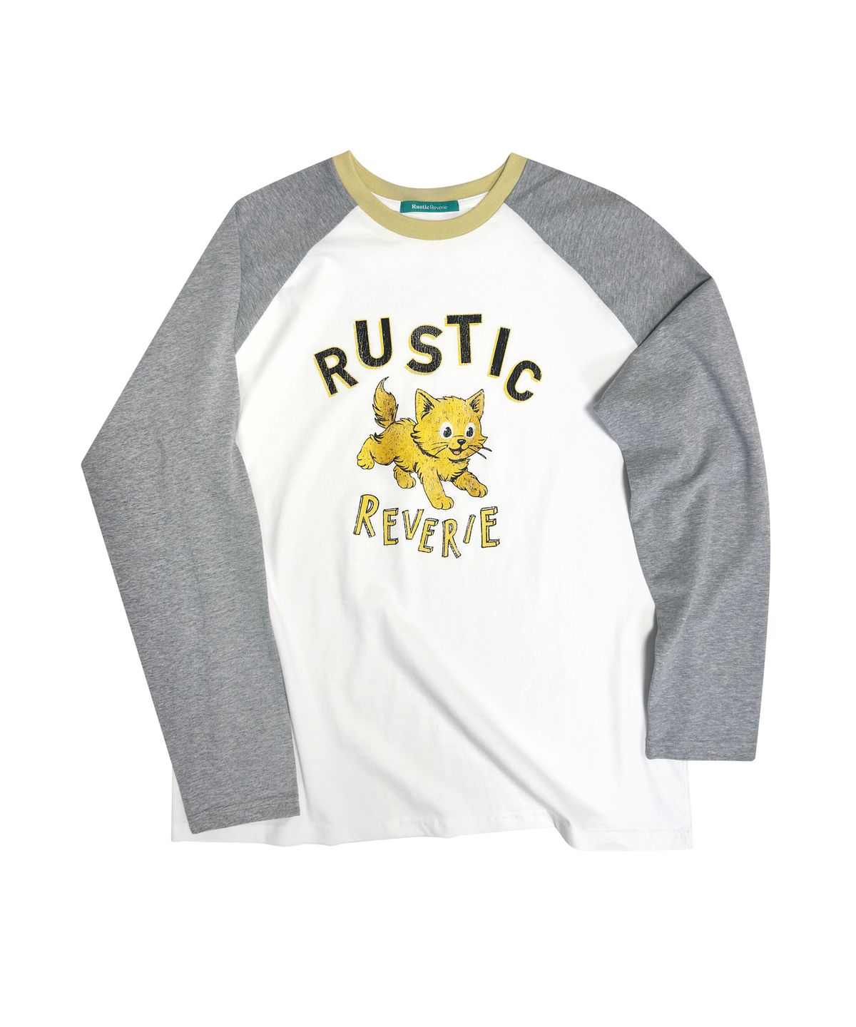 러스틱 레버리(RUSTIC REVERIE) 러스틱 포크캣 나그랑 티셔츠[화이트/그레이]