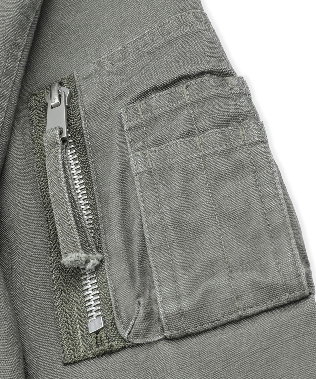 엑스톤즈(XTONZ) XJ141 멀티 지퍼 크롭 MA-1 자켓 (KHAKI)