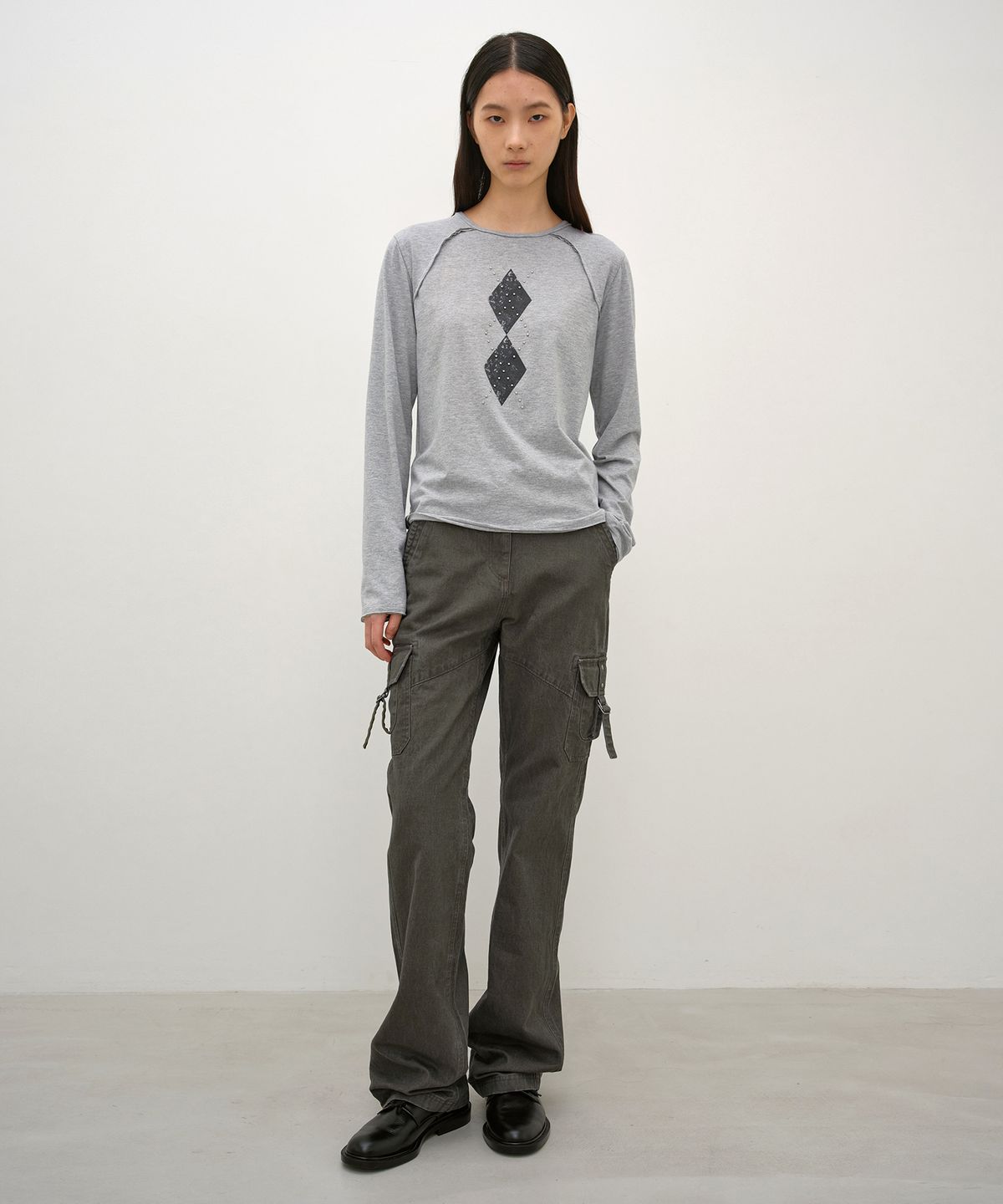 인사일런스 우먼(INSILENCE WOMEN) 빈티지 코튼 카고 팬츠 WASHED KHAKI