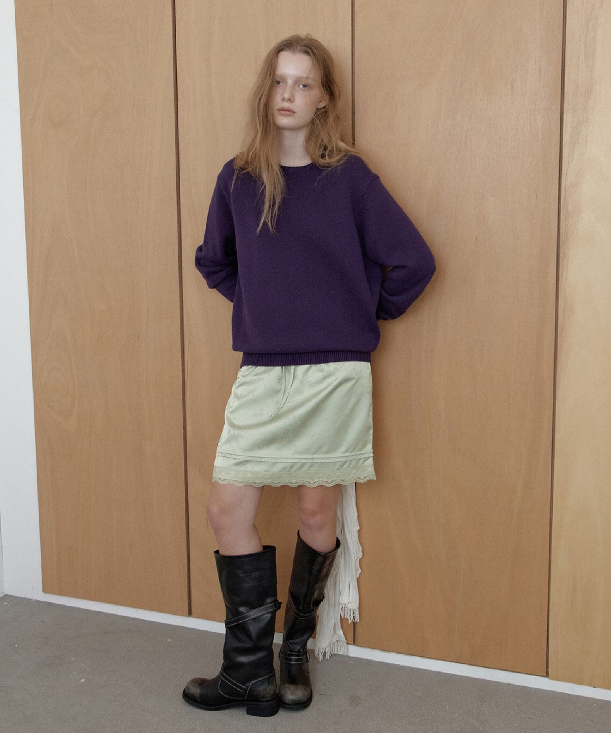 토아베(TOAVE) Logo Embroidery Cotton Knit (Purple)