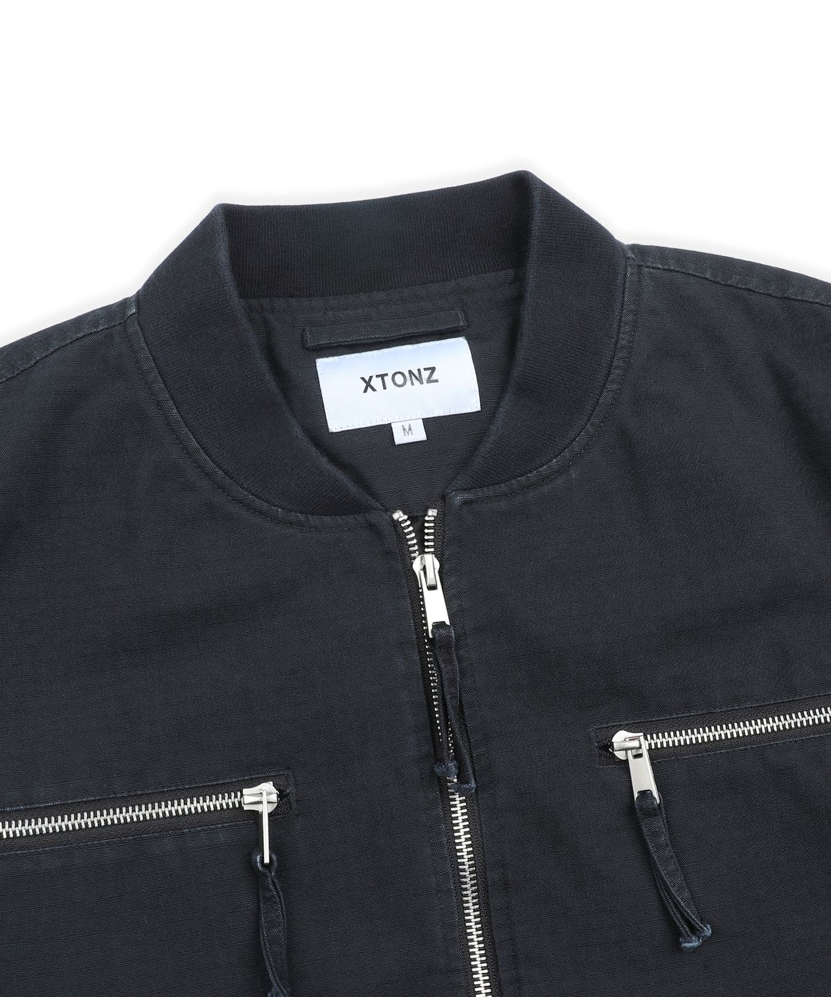 엑스톤즈(XTONZ) XJ141 멀티 지퍼 크롭 MA-1 자켓 (BLACK)