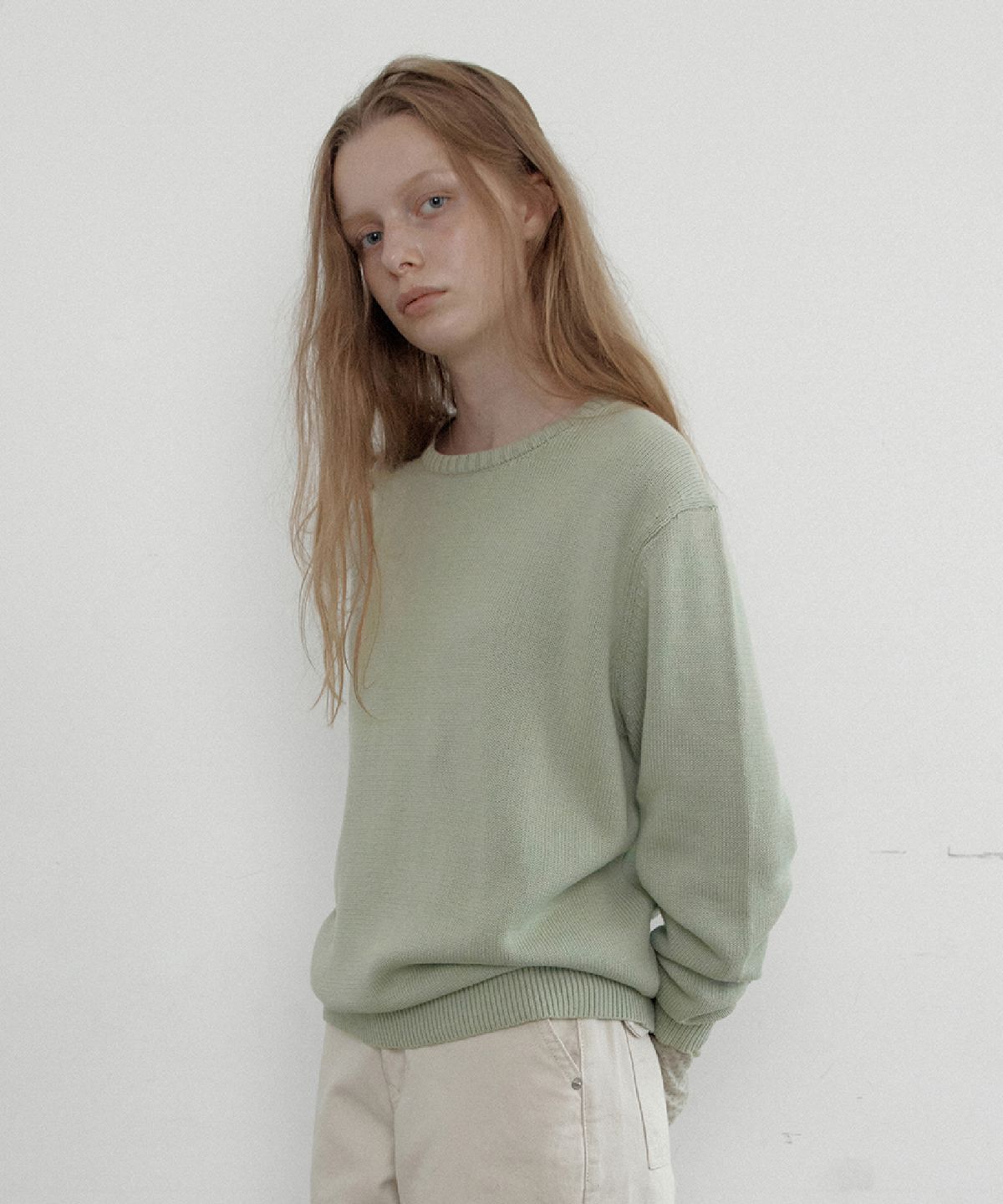 토아베(TOAVE) Logo Embroidery Cotton Knit (Mint)