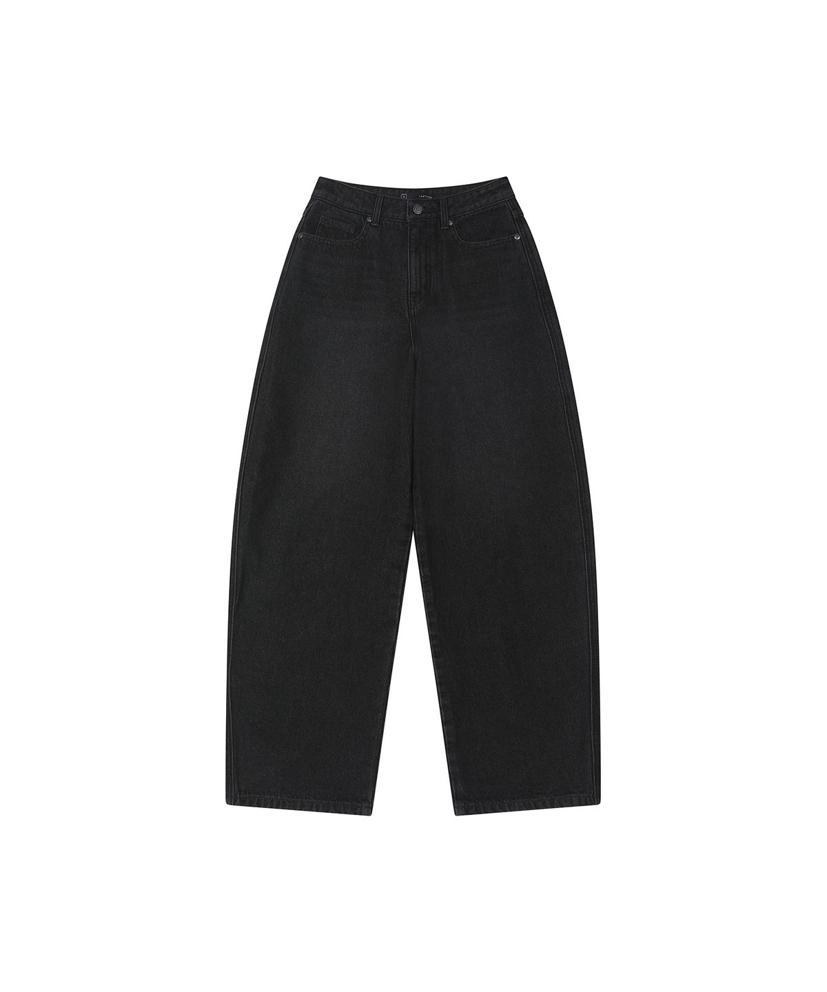 레더리(LEATHERY) 에센셜 커브드 데님 팬츠 [BLACK]
