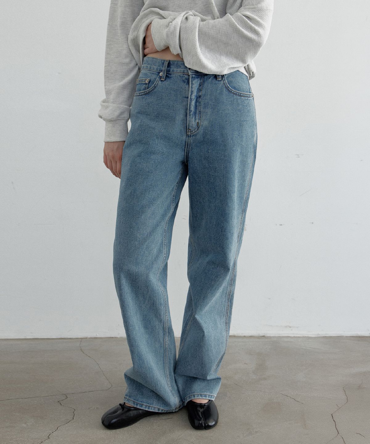 토아베(TOAVE) 90s Straight Fit Denim (Middle blue)