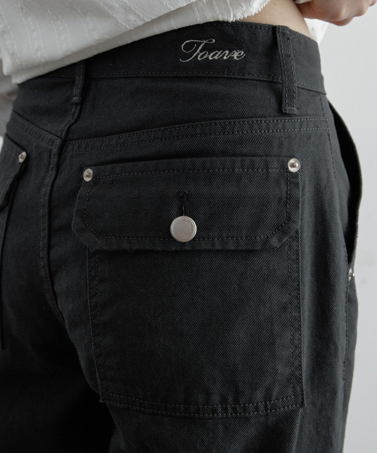 토아베(TOAVE) Back Pocket Cotton Wide Pants (Charcoal)