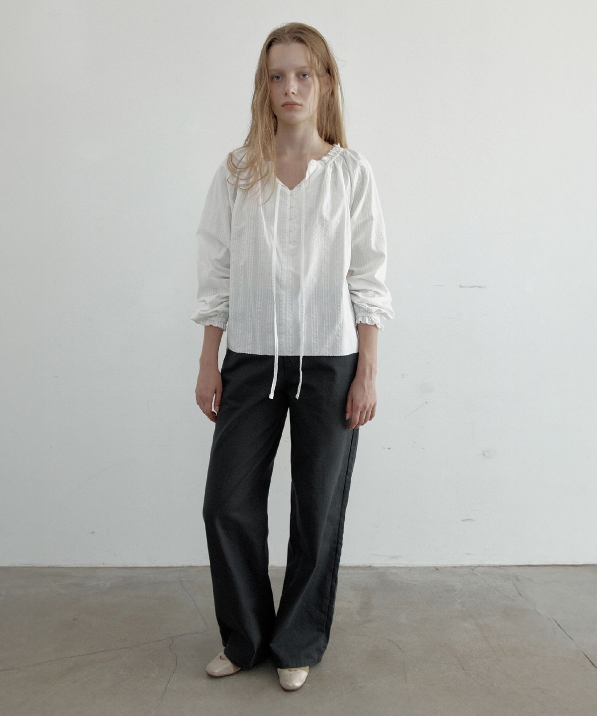 토아베(TOAVE) Back Pocket Cotton Wide Pants (Charcoal)
