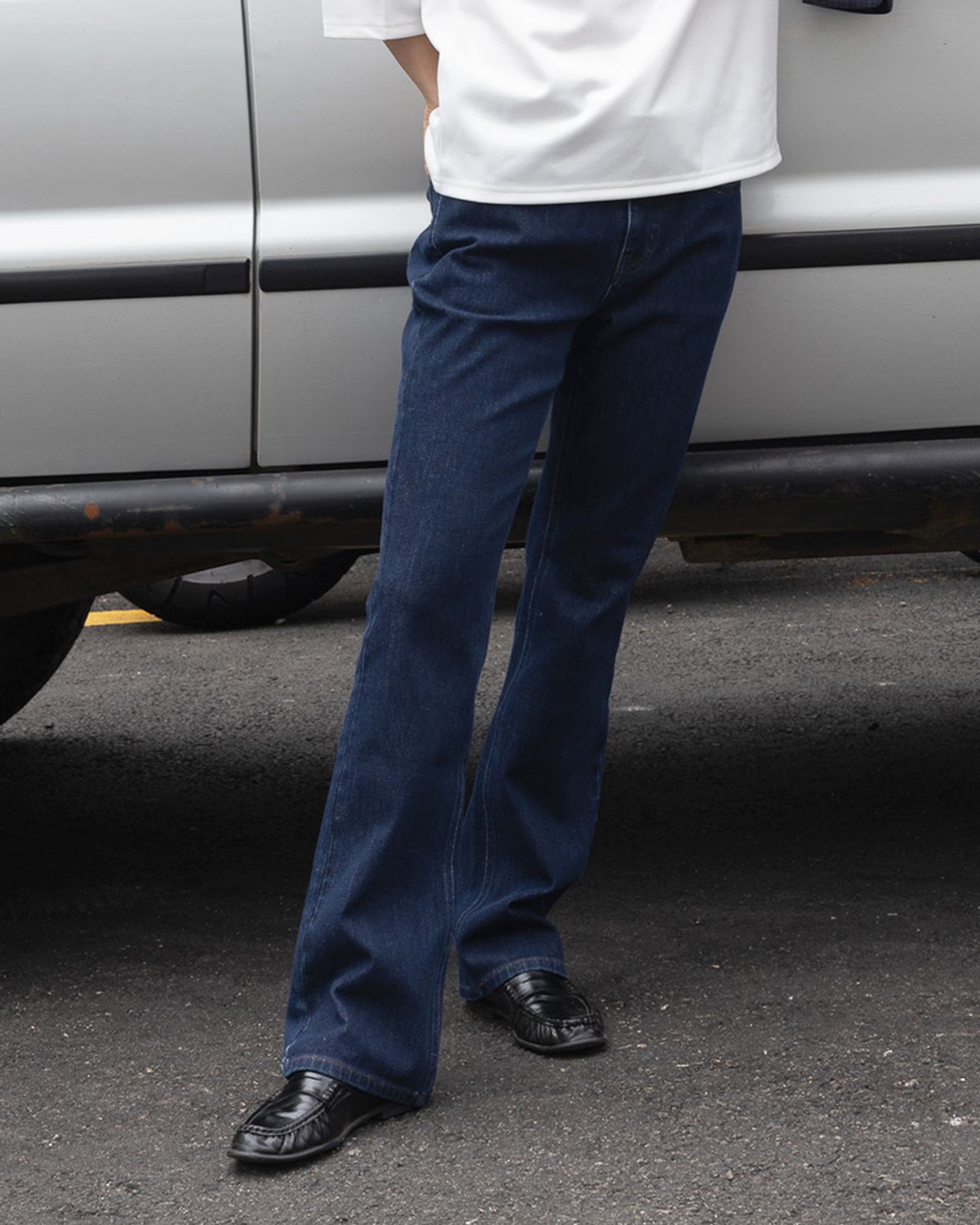 블루브릭(BLUEBRICK) [소빈 콜라보]Smooth slim denim (dark blue)