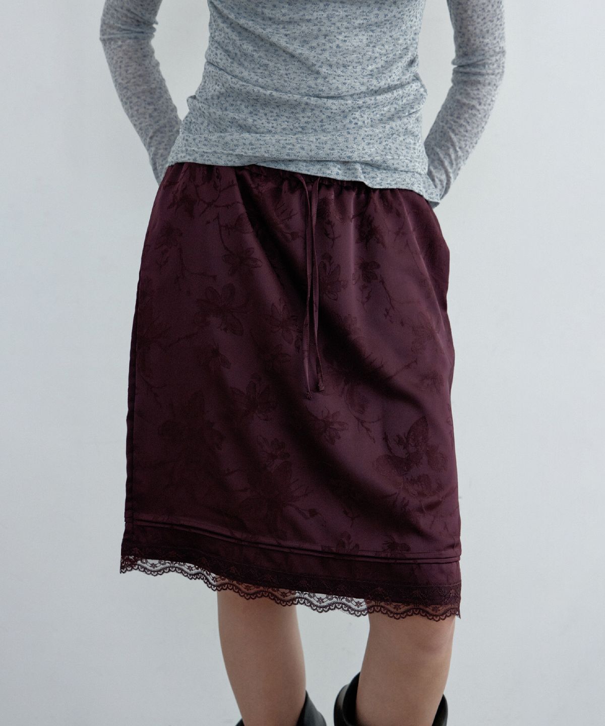 토아베(TOAVE) Windflower Midi Skirt (Purple)