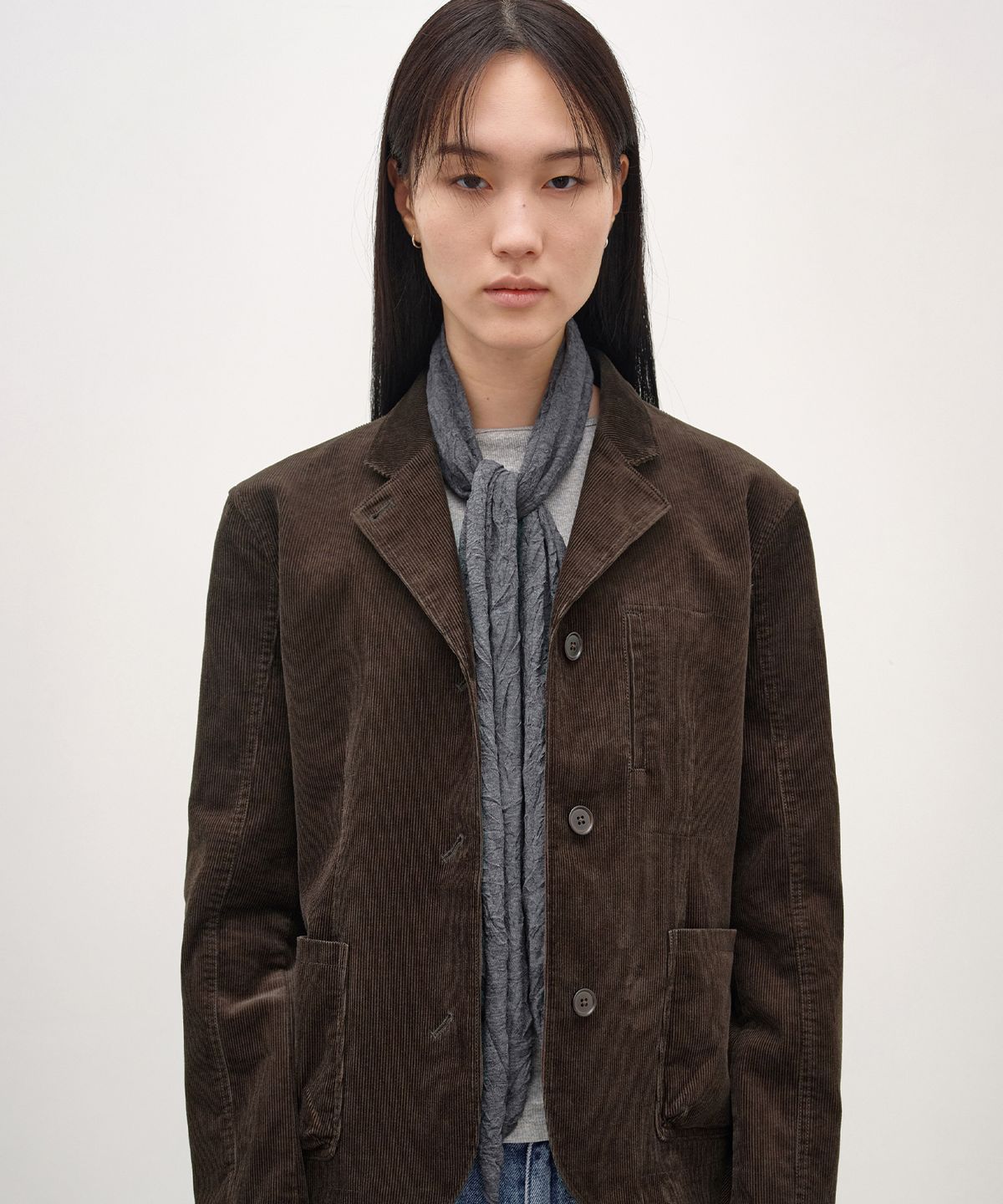 인사일런스 우먼(INSILENCE WOMEN) [JAPAN FABRIC] 크리즈 스카프 CHARCOAL