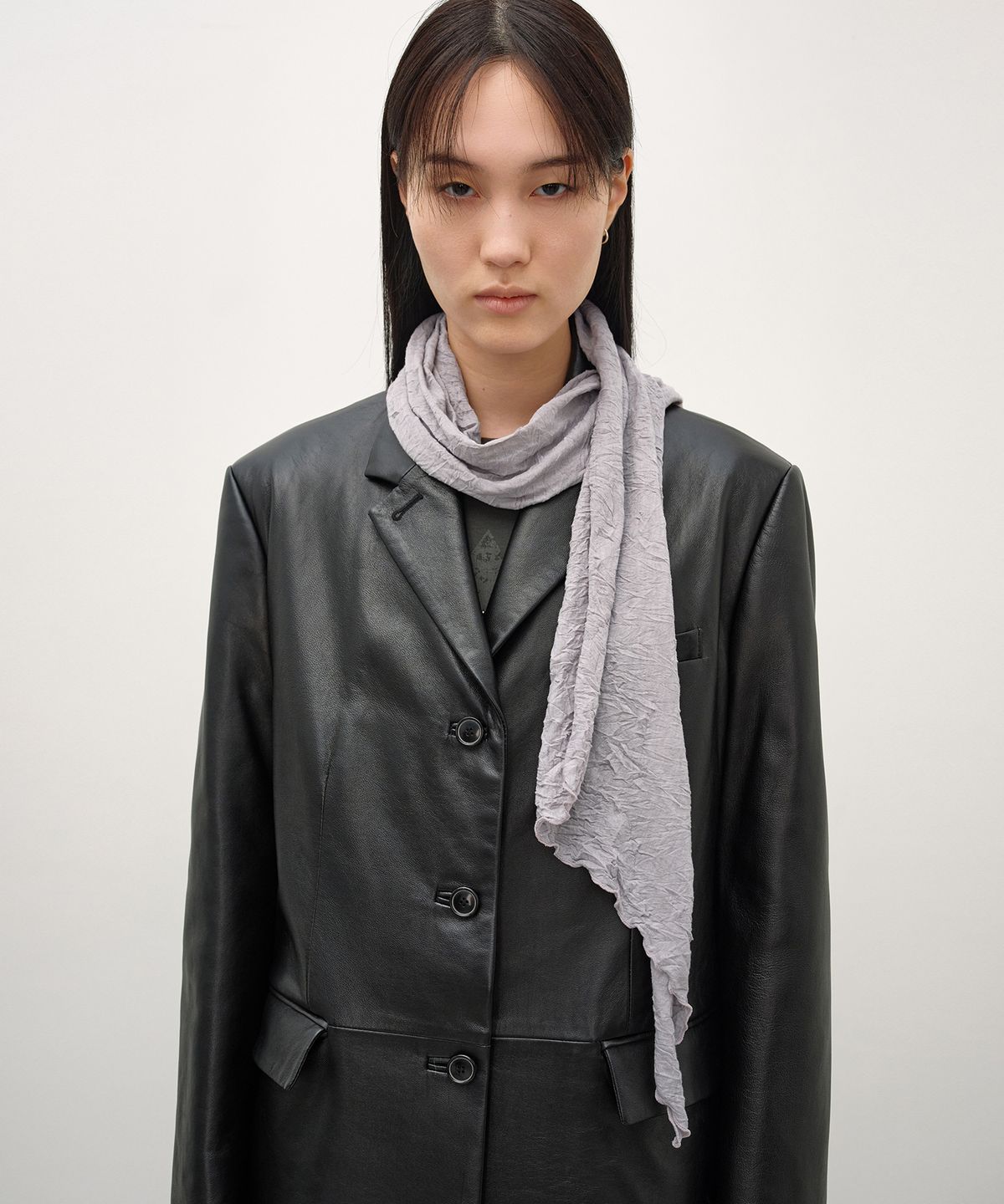 인사일런스 우먼(INSILENCE WOMEN) [JAPAN FABRIC] 크리즈 스카프 ASHED BEIGE