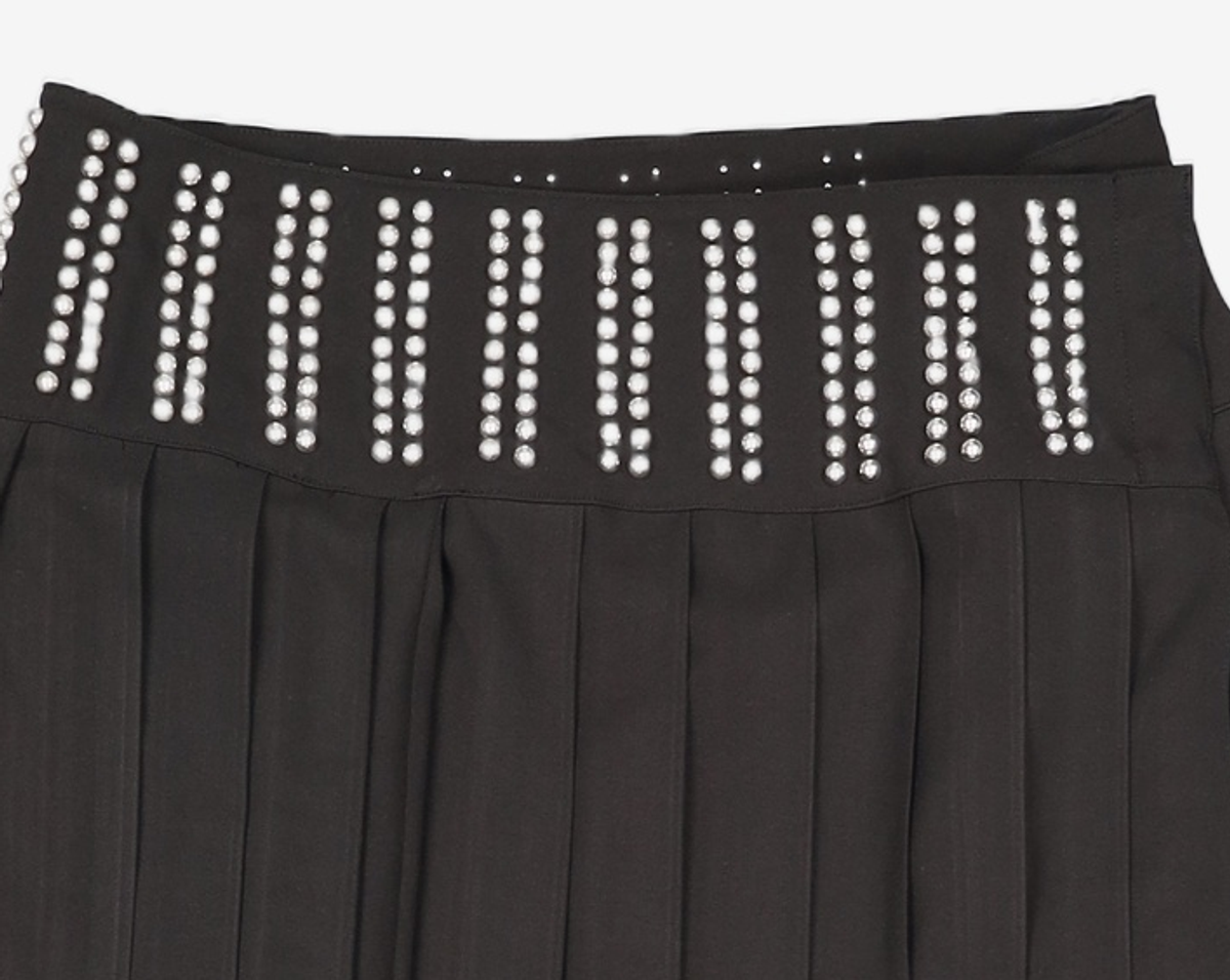김미더영(GIMMETHEYOUNG) G_FULLY STUDDED BELT SKIRT / BLACK 1
