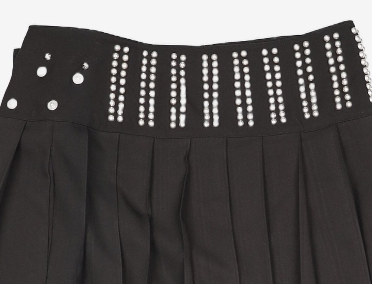 김미더영(GIMMETHEYOUNG) G_FULLY STUDDED BELT SKIRT / BLACK 1
