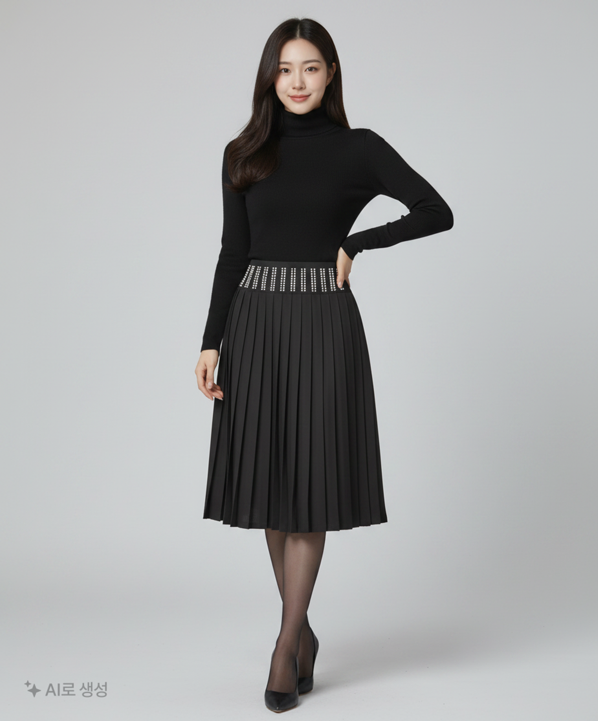 김미더영(GIMMETHEYOUNG) G_FULLY STUDDED BELT SKIRT / BLACK 1