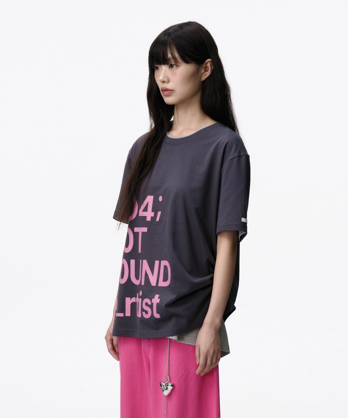 루 서울(RUU SEOUL) 404 레터링 티셔츠 차콜