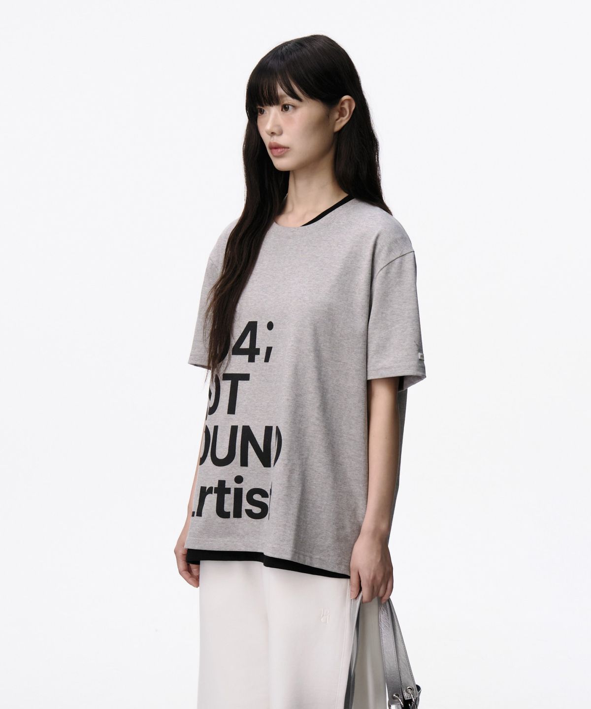 루 서울(RUU SEOUL) 404 레터링 티셔츠 그레이