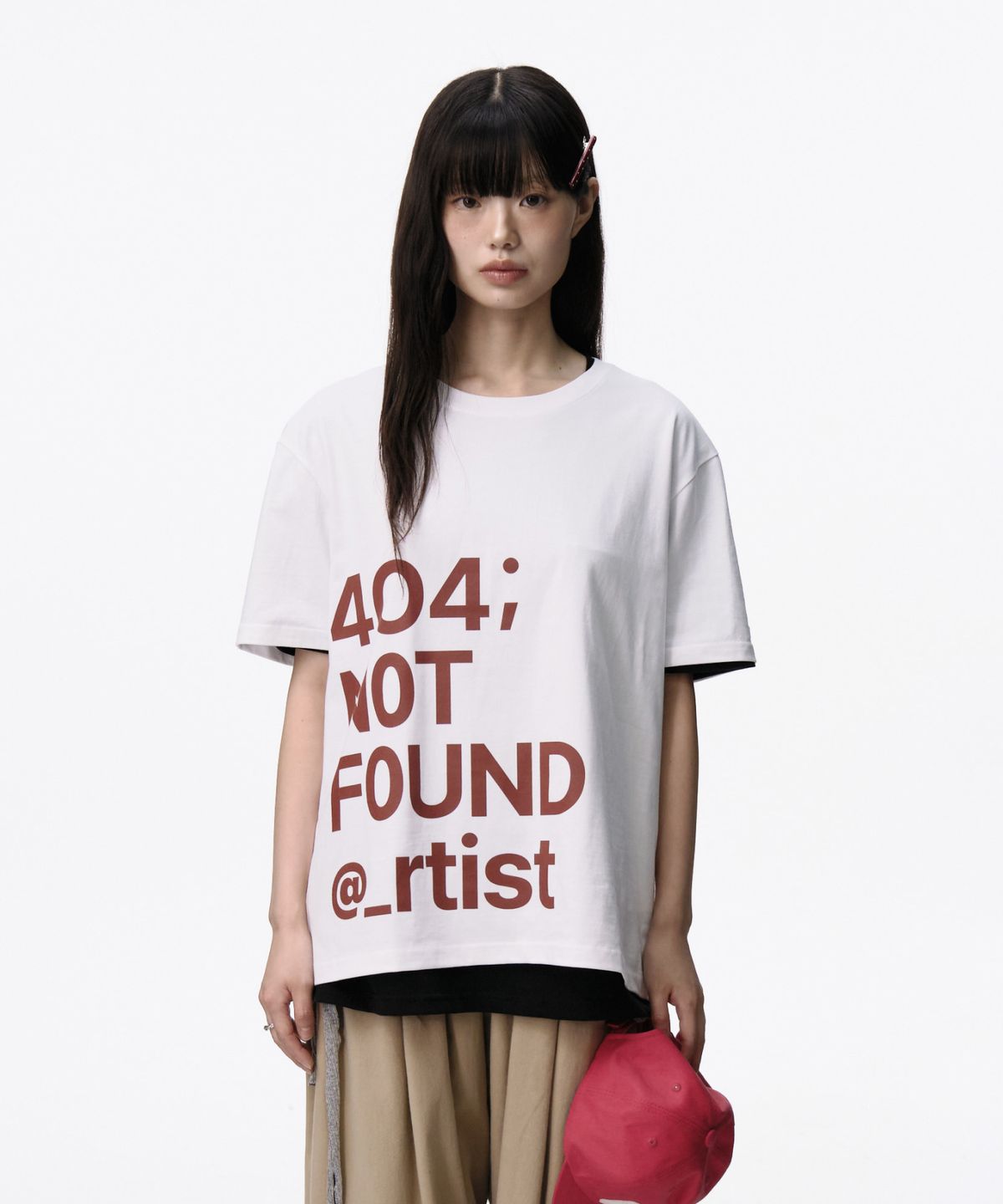 루 서울(RUU SEOUL) 404 레터링 티셔츠 아이보리