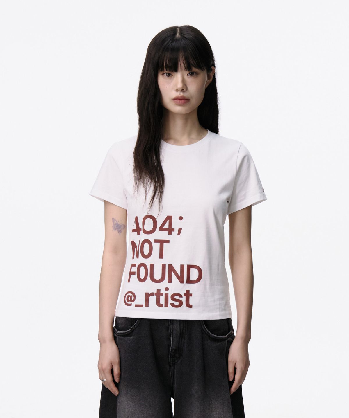 루 서울(RUU SEOUL) 404 레터링 티셔츠 아이보리