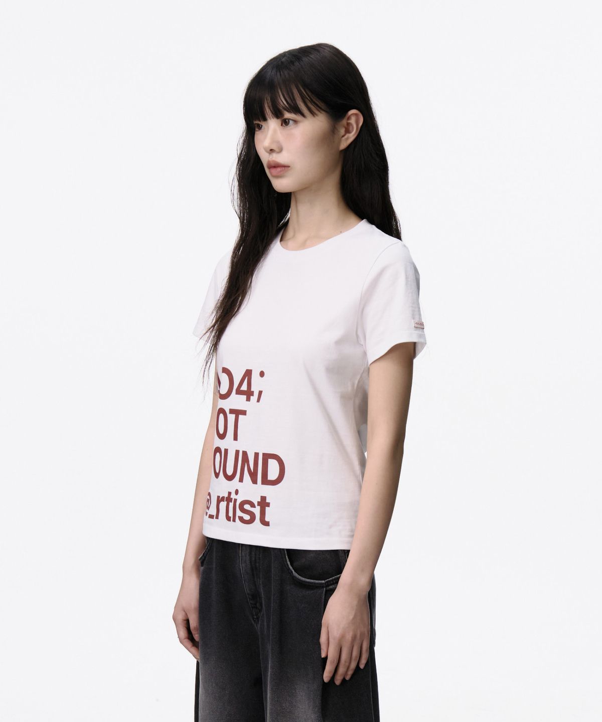 루 서울(RUU SEOUL) 404 레터링 티셔츠 아이보리