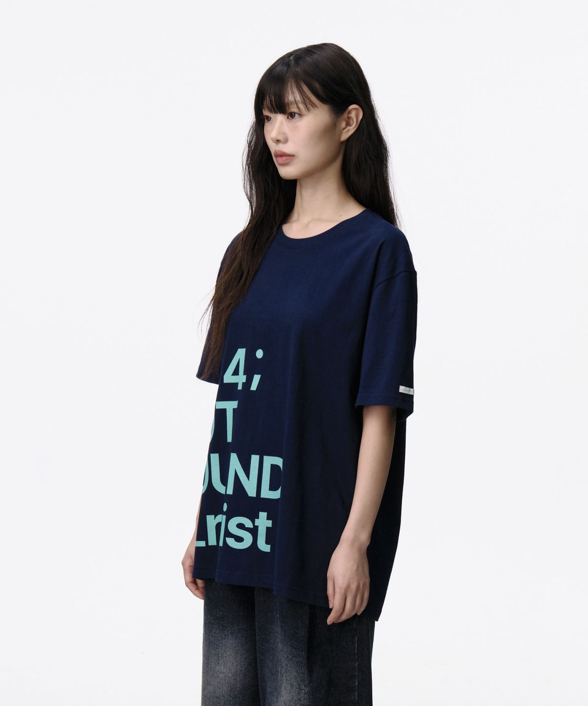 루 서울(RUU SEOUL) 404 레터링 티셔츠 네이비