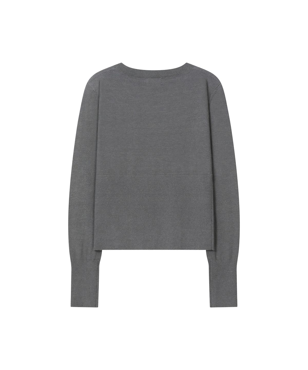 미세키서울(MISEKI SEOUL) Logo fitted knit top CHARCOAL