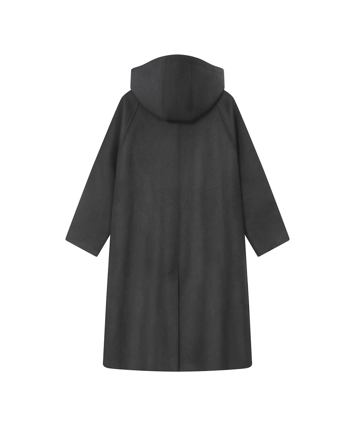 미세키서울(MISEKI SEOUL) Asymmetric hoodie long duffle coat CHARCOAL