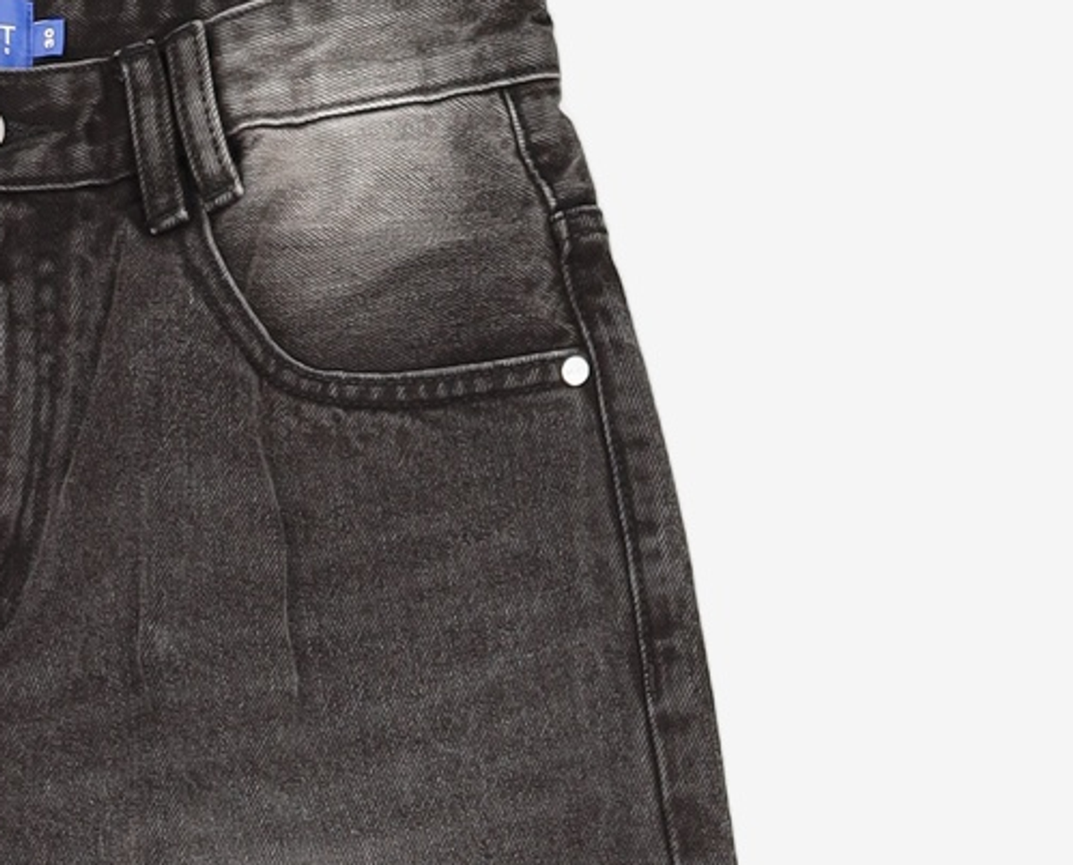 데케트(DECET) Mid Rise Wide Jeans DCPT027AshBlack 30