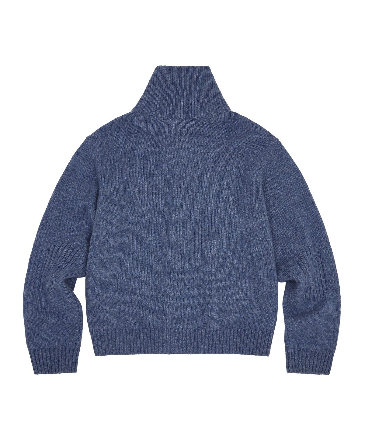 메아(MEA) ALPACA HIGH NECK KNIT ZIP [MELANGE BLUE]