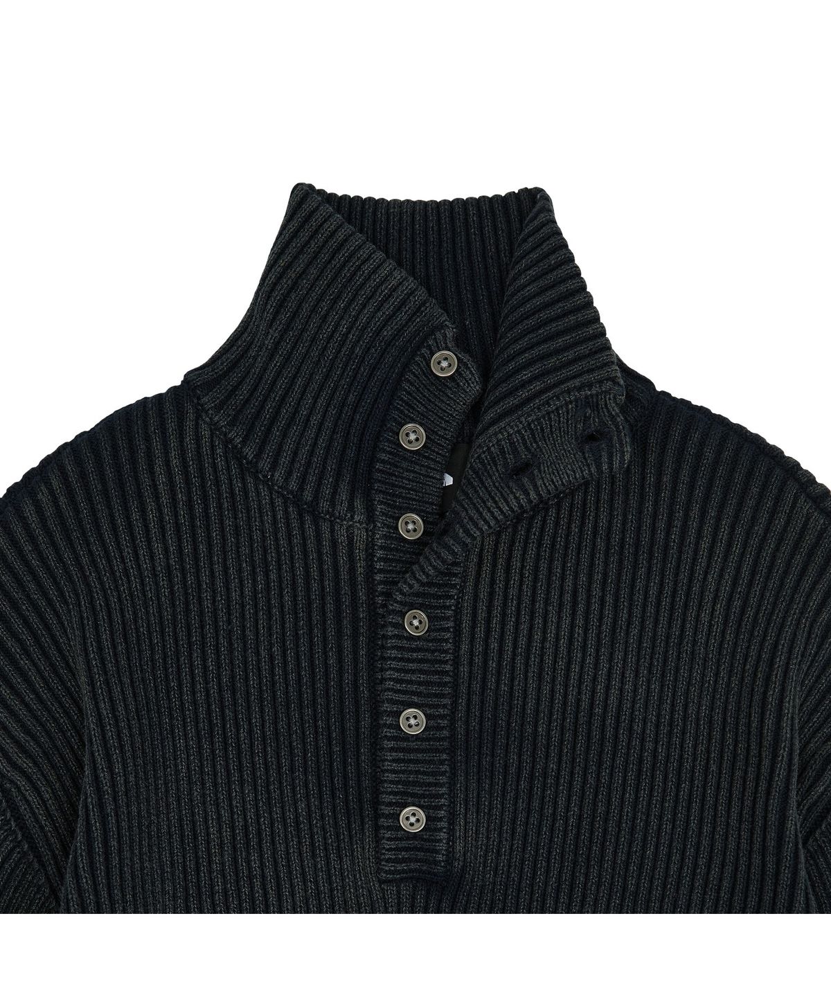 메아(MEA) HIGH NECK HENLEY KNIT [NAVY]