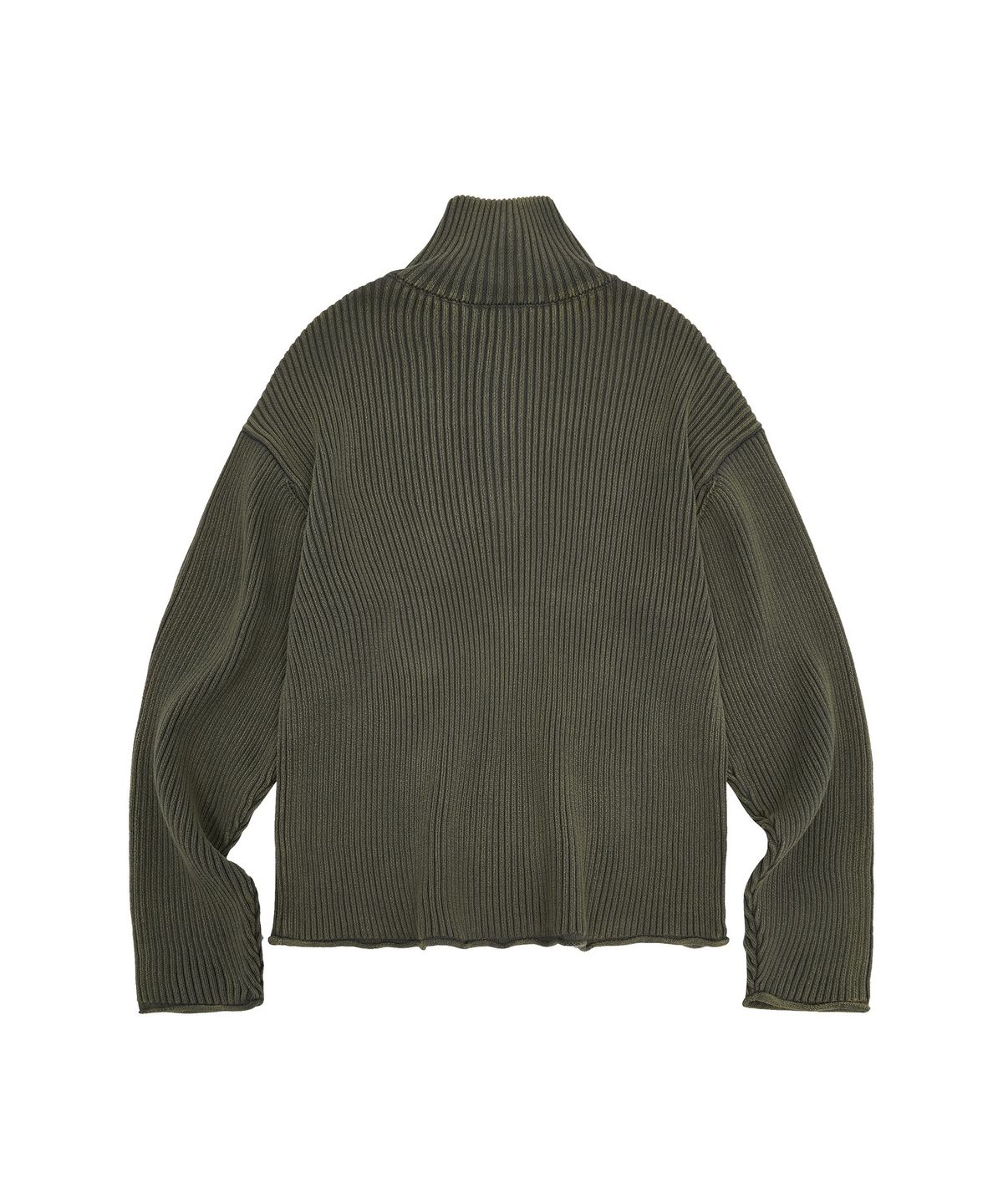 메아(MEA) HIGH NECK HENLEY KNIT [OLIVE GREY]