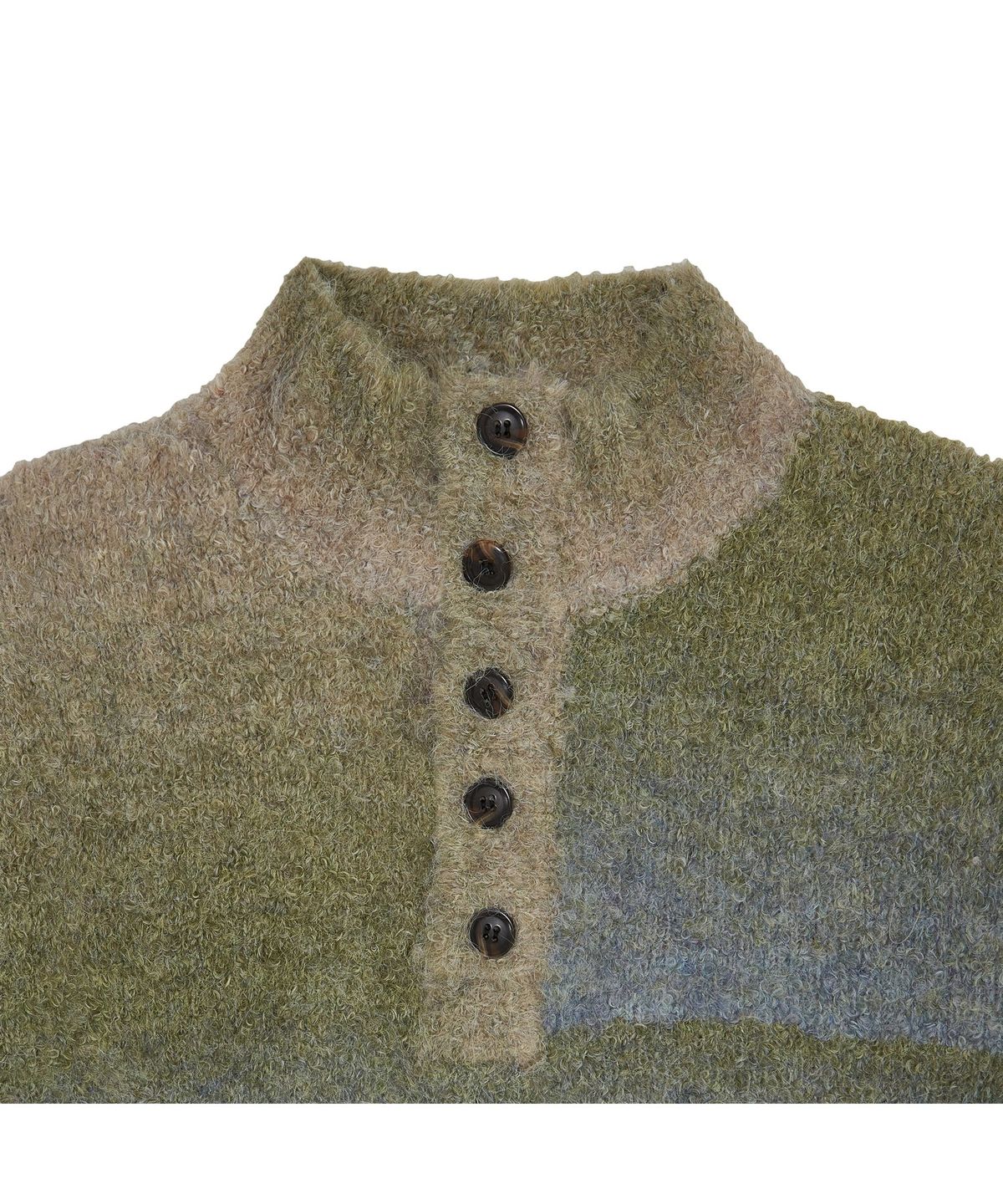 메아(MEA) BOUCLE MOCK NECK WOOL SWEATER [OLIVE]