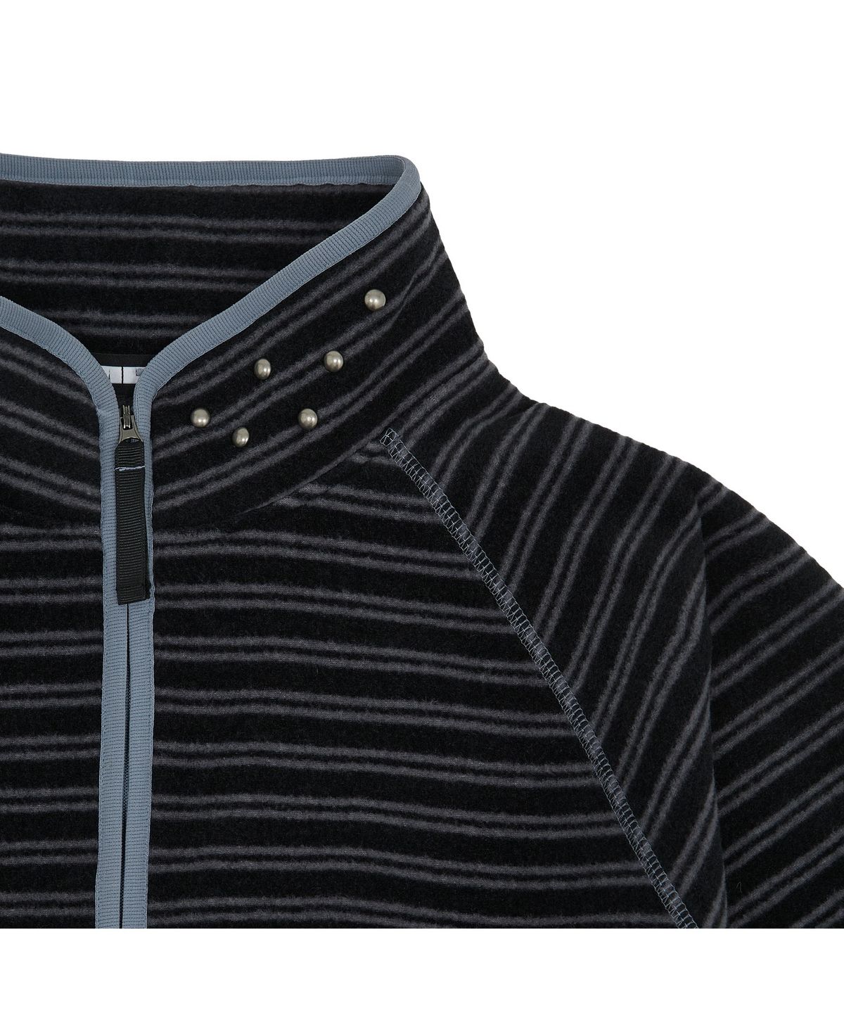 메아(MEA) STRIPE FLEECE HALF ZIP [BLACK]