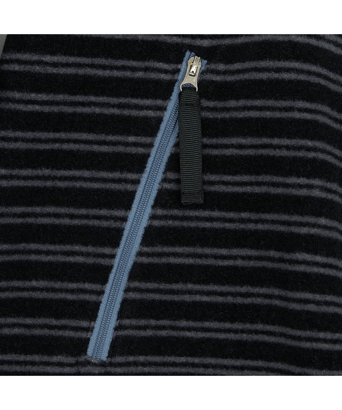 메아(MEA) STRIPE FLEECE HALF ZIP [BLACK]