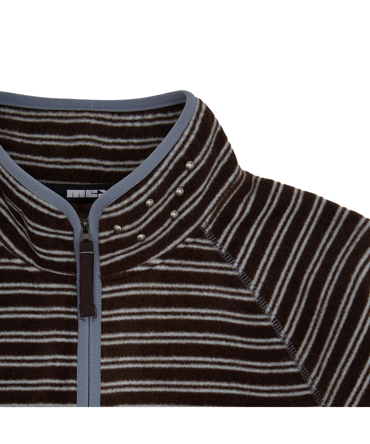 메아(MEA) STRIPE FLEECE HALF ZIP [BROWN]