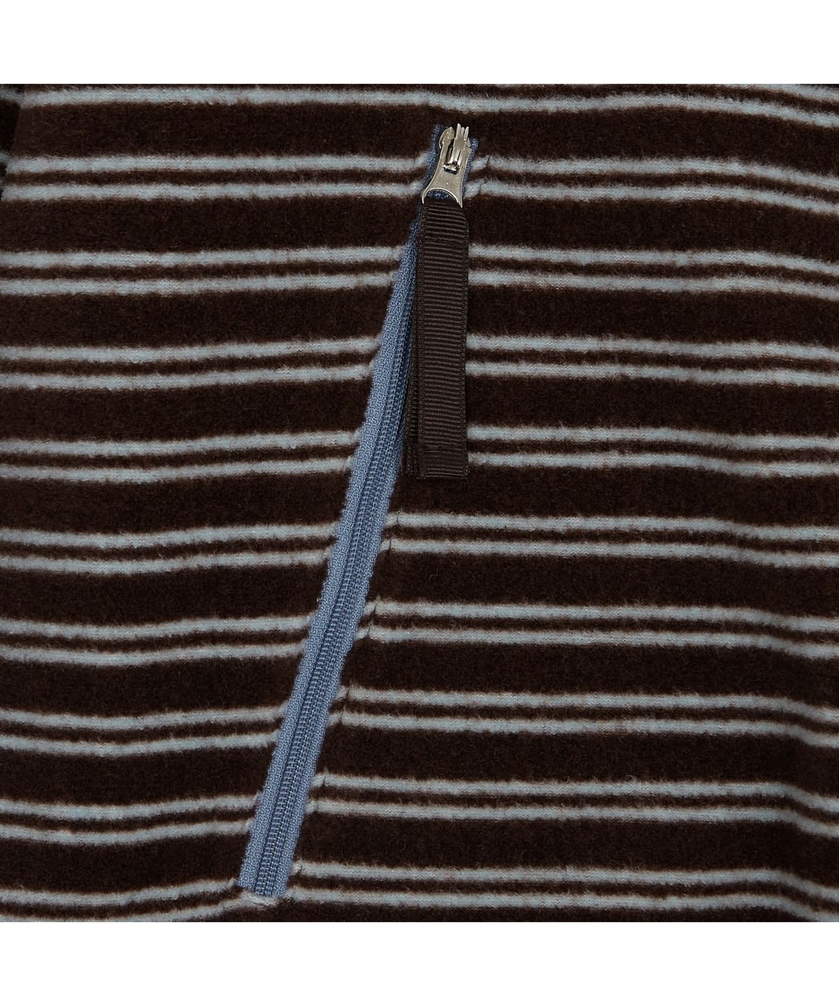 메아(MEA) STRIPE FLEECE HALF ZIP [BROWN]