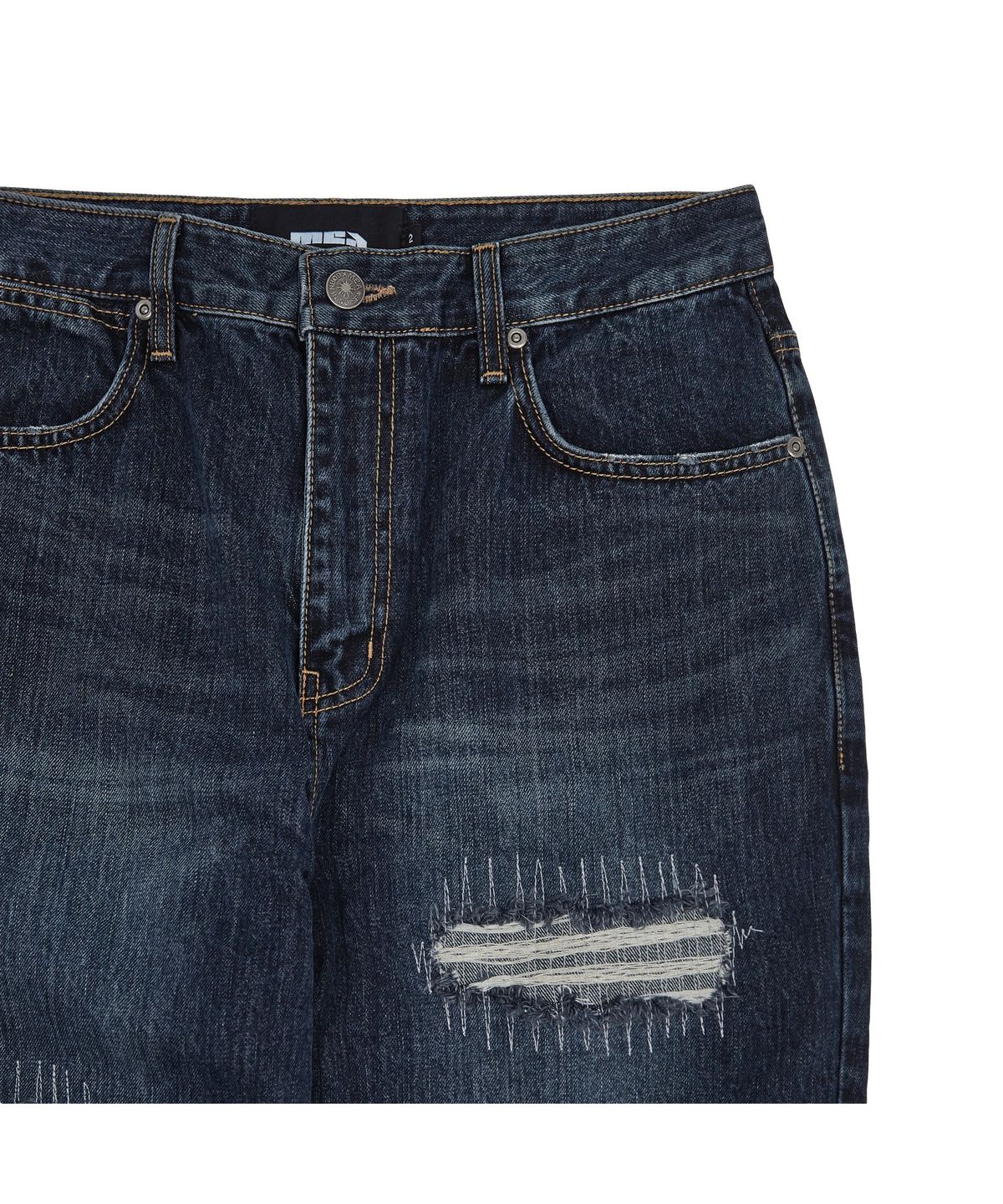 메아(MEA) REPAIR DENIM PANTS [GREY INDIGO]