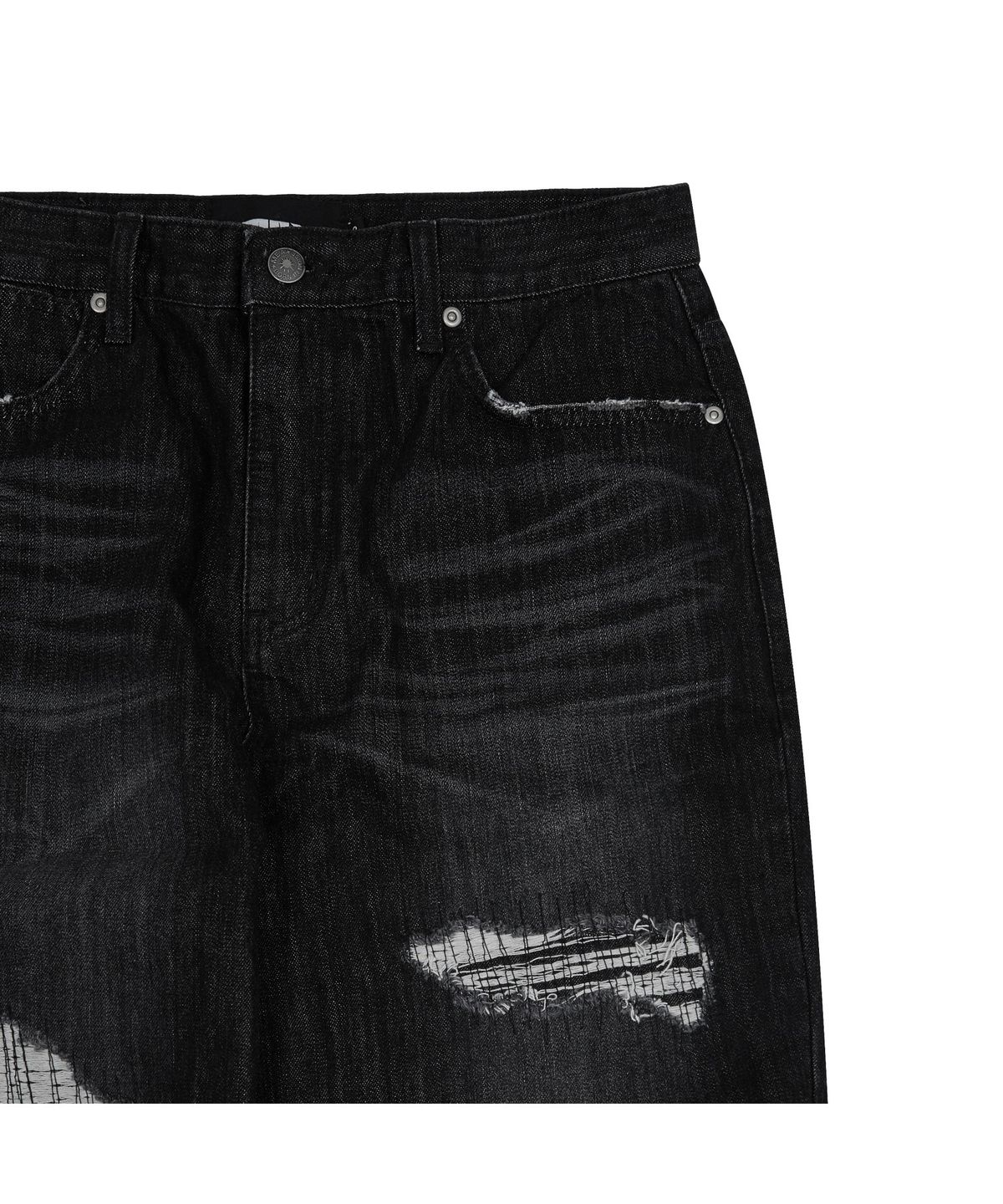 메아(MEA) REPAIR DENIM PANTS [BLACK]