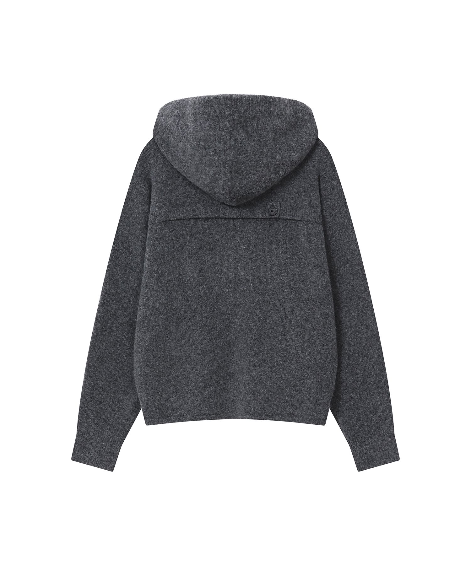 미세키서울(MISEKI SEOUL) Button hoodie knit pullover CHARCOAL