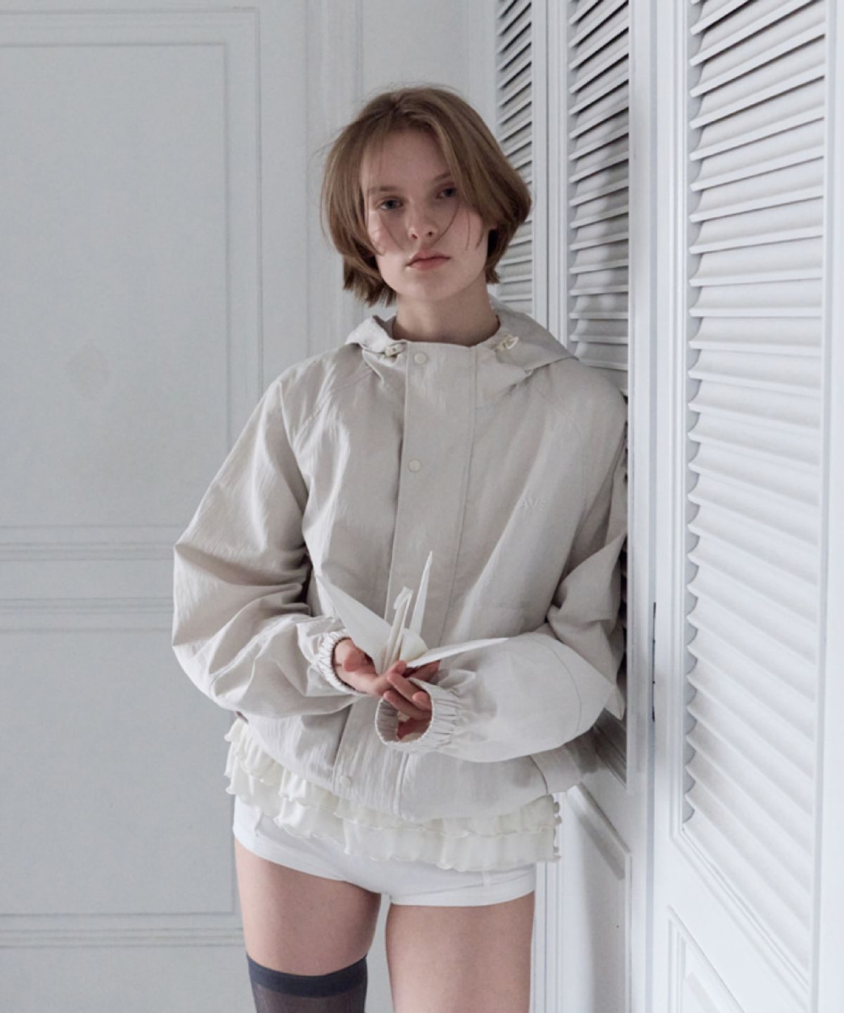 토아베(TOAVE) Textured Wind Jacket (Cream beige)