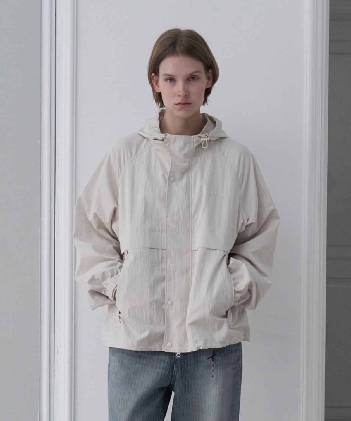 토아베(TOAVE) Textured Wind Jacket (Cream beige)