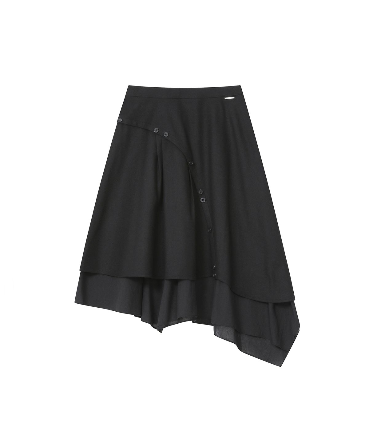 미세키서울(MISEKI SEOUL) Asymmetric line draped skirt BLACK