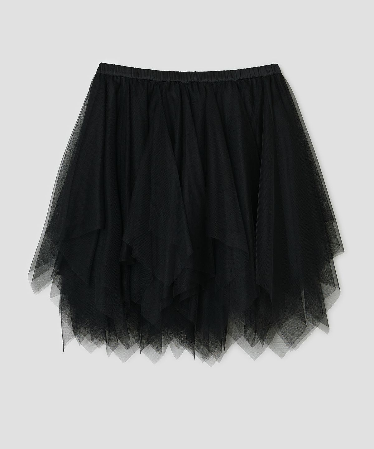 타입서비스(TYPESERVICE) Asymmetric Mesh Skirt [Black]