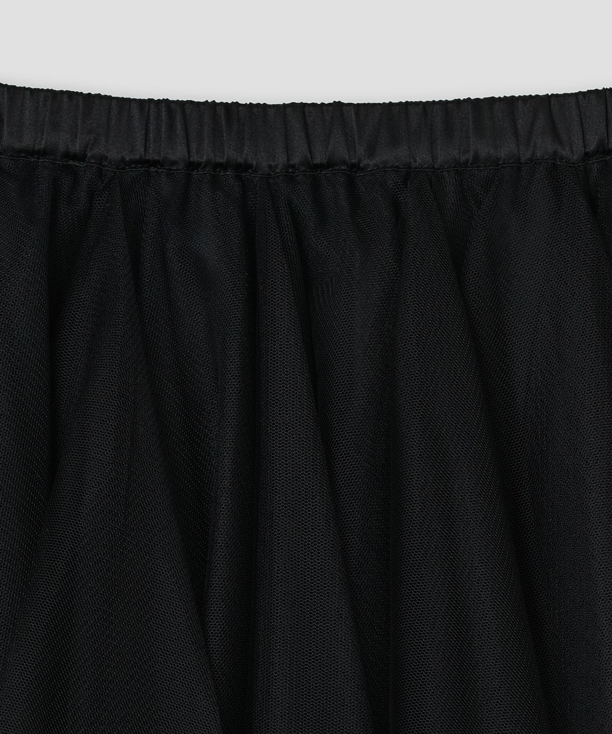 타입서비스(TYPESERVICE) Asymmetric Mesh Skirt [Black]