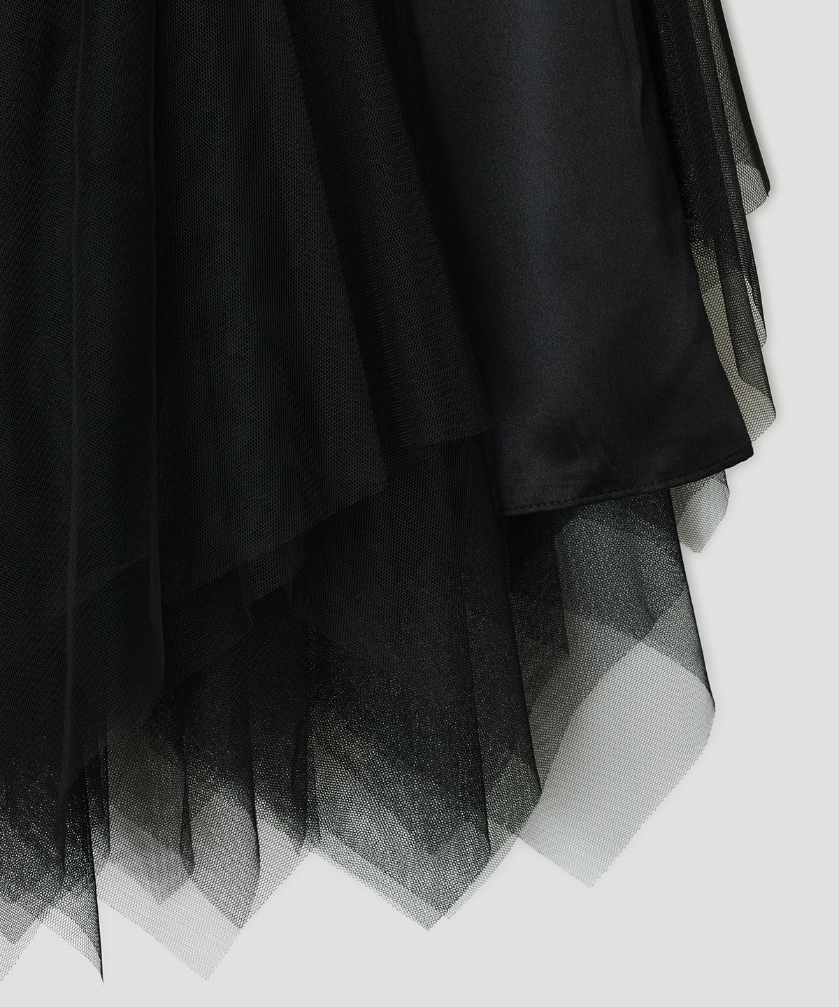 타입서비스(TYPESERVICE) Asymmetric Mesh Skirt [Black]