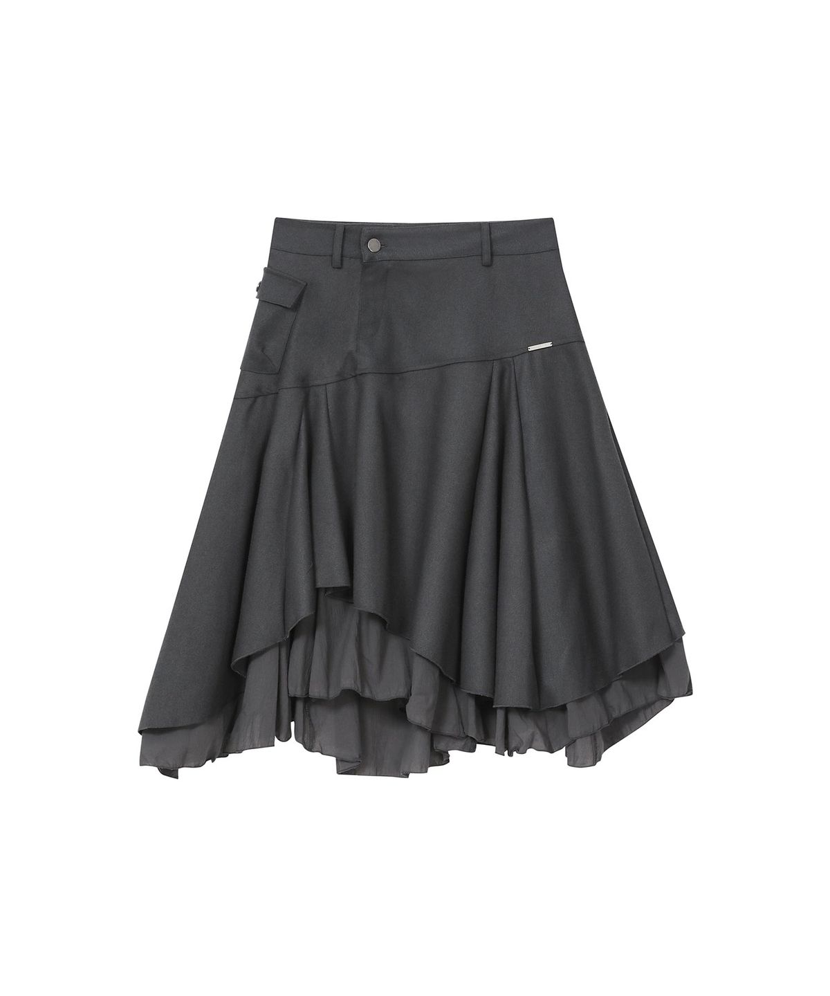 미세키서울(MISEKI SEOUL) Layered yoke flare midi skirt CHARCOAL