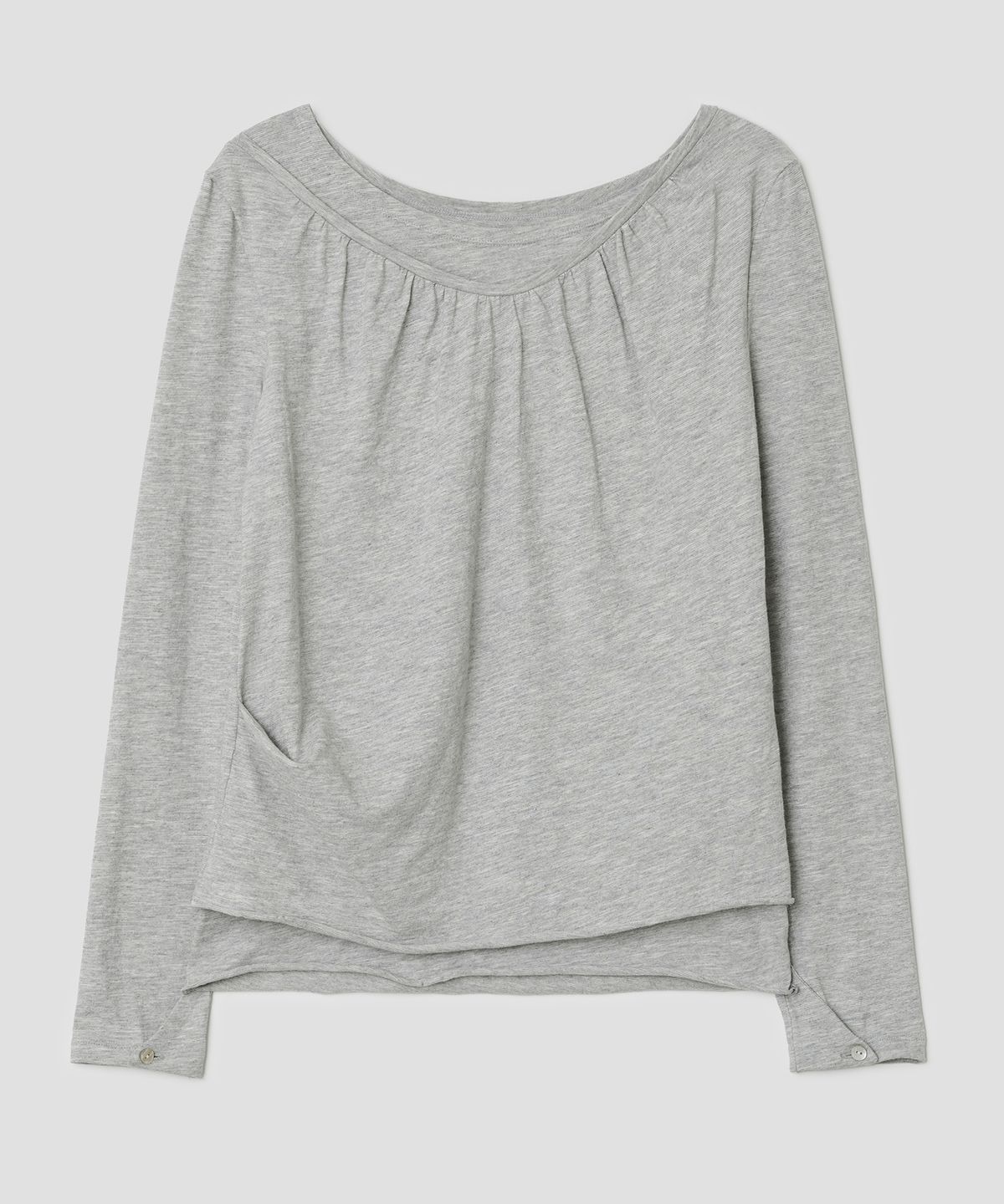타입서비스(TYPESERVICE) Soft Shirring Layered Top [Gray]
