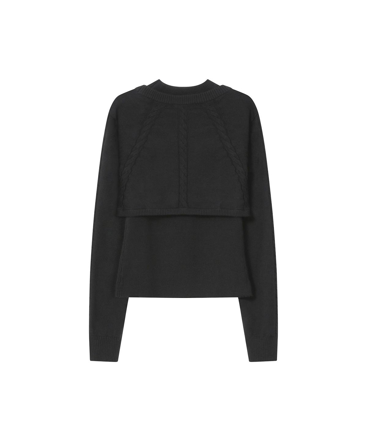 미세키서울(MISEKI SEOUL) Cable layered knit SET BLACK